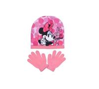 Ensemble bonnet et gants d'hiver Disney Minnie Mouse rose pour fille 3-4 ans