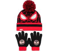 Ensemble bonnet et gants d'hiver Spiderman de Marvel pour garçons - Bonnet et gants chauds et douillets - Idéal pour les enfants de 3 à 9 ans', Noir , taille unique