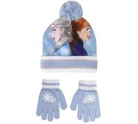 Ensemble Bonnet Et Gants - Disney - Frozen - Bleu Et Blanc - Taille Unique - Mixte Enfant Multicolore