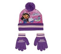 Gabby´s Dollhouse Ensemble Bonnet et Gants Gabby et la Maison Magique Kit, Bleu, Taille Unique Unisex Kids