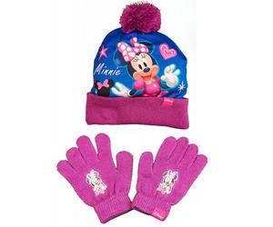 Ensemble bonnet et gants Minnie violet