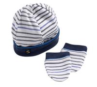 Ensemble bonnet et moufles de naissance Baby sailor