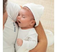 Ensemble bonnet et moufles de naissance Blanc