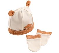 Ensemble bonnet et moufles de naissance Orsino nuage