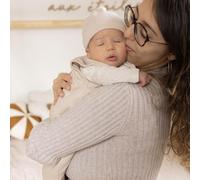 Lot Bonnet Et Moufles Naissance Beige 0/1M(50/54)