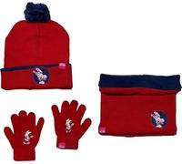 Ensemble Bonnet Gants cache cou Disney (snood ou tour de cou double a l'interieur) (Set gants bonnet avec tour de cou Minnie-A)