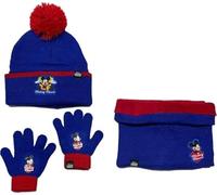 Ensemble Bonnet Gants cache cou Mickey (snood ou tour de cou double a l'interieur) (Set gants bonnet avec tour de cou Mickey)