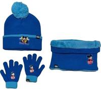 Ensemble Bonnet Gants cache cou Mickey (snood ou tour de cou double a l'interieur) (Set gants bonnet avec cache cou Mickey)