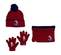 Ensemble Bonnet Gants cache cou Minnie Disney (snood ou tour de cou double a l'interieur) (set bonnet + gants + cache cou Minnie - B)