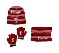 Ensemble Bonnet Gants cache cou Minnie Disney (snood ou tour de cou double a l'interieur) (set bonnet + gants + cache cou Minnie - C)