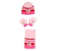 Ensemble bonnet + gants + écharpe Minnie Disney (set bonnet gants + écharpe Minnie - A)