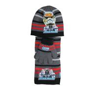 ensemble bonnet gants echarpe star wars gris