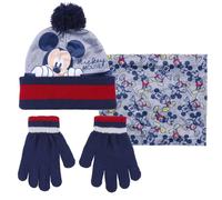 Ensemble bonnet/gants et tour de cou enfant Cerda Mickey Gris TU