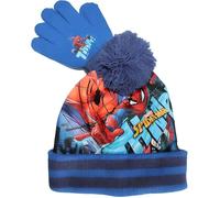 ensemble bonnet gants spiderman bleu foncé
