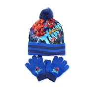 Ensemble bonnet pompon + gants Garçon - Spider-Man Unique Ponpom Bleu