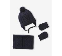 Ensemble Bonnet Snood Moufles Bébé Garçon encre 12/18M(74/81)