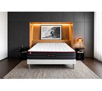 Ensemble BOOST 140 x 200 cm Sommier Kit BLANC - 26cm - Ressorts ensachs et mmoire de forme - Enveloppant - Sommier kit Blanc - Avec couette et oreillers
