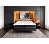 Ensemble BOOST 180 x 200 cm Sommier Kit NOIR - 26cm - Ressorts ensachs et mmoire de forme - Enveloppant - Sommier kit Noir - Avec couette et oreillers