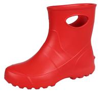 Ensemble - bottes de pluie rouges et gants de jardin colorés