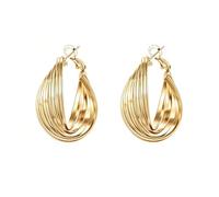 Ensemble Boucles Anneau de Möbius, Conception Clou Percé, Boucles Minimalistes Raffinées, Bijoux Quotidiens Tendance, Mixte