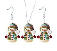Ensemble boucles d'oreilles et collier de Noël - Colliers à pendentifs | Parure de bijoux de Noël tendance pour femme, boucles d'oreilles et collier, se référer à la description, acrylique, unisexe