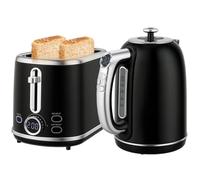 Ensemble bouilloire et grille-pain - HOMCOM - bouilloire 1,7 L et 2200 W et grille-pain à 2 tranches - en acier inoxydable - noir