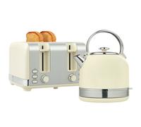Ensemble bouilloire et grille-pain - HOMCOM - bouilloire en acier inoxydable 1,7 L et 2200 W et grille-pain à 4 tranches - crème