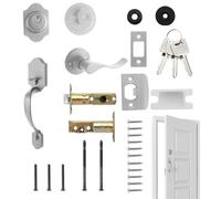 Ensemble Bouton De Porte Et Targette Pour Porte D'entrée - Système De Sécurité Anti-Vol Pour Port D'Entrée Avec Larder, Fournitures Pour Jardin Maison Sécurisée Entrée | Extérieure Cour Balcon Salle
