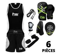 Ensemble Boxe Enfants - PSS - G2X - Short & Débardeur - Gants 4 oz - 2 Pattes d'Ours 13-14 ans