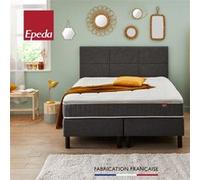 Sommier Epeda Enchanteur Boxspring 3 En 1 Gris Chiné 200x200 - Double Sommier Gris