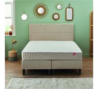 Ensemble boxspring surmatelas + matelas + sommier + tête de lit + pieds chenillé lin Epeda ENCHANTEUR 180x200