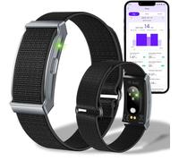 Ensemble bracelet et brassard Smart Health en nylon avec sangle réglable pour biceps/poignet, suivi des pas et du sommeil, moniteur de fréquence cardiaque/SpO2, plus de 100 modes sportifs, étanchéité