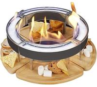 Ensemble brasero de table, brûleur extérieur portable 4 pièces for jardin et fêtes - Comprend du verre à feu et des pierres de lave