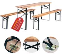 Stagecaptain BB-180 Hirschgarten Ensemble Table et Banc Bois de Jardin 177 cm
