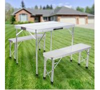 Ensemble brasseur table et bancs en bois pliants 90 cm - XUANYU - Meuble de jardin