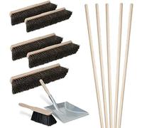 Ensemble BRB Comprenant 5 balais Arenga de 400 mm de Longueur, avec 5 Manches en Bois + 1 kit de Balayage