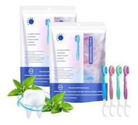 Ensemble Brosse À Dents Et Fil Dentaire 5 En 1, Mini Brosse À Dents, Fil Dentaire, Gratte-langue Et Cure-dents, Brosses Jetables Avec Dentifrice, 26 Pièces (52PCS)
