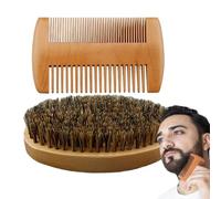 Ensemble Brosse À Moustache Et Peigne | Kit De Soins De Barbe Pour Hommes | Outils De Coiffure Portables Pour Un Usage Quotidien, À La Maison, En Voyage, Après La Douche, Soins De La Barbe La Co