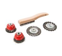 Ensemble brosse métallique, boisseau et roue à fils torsadés, 5 pcs - 5 pcs