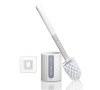 Ensemble brosse WC à long manche et support, brosse de cuvette de toilette humaine simple, support de ventilation à poils durables, montage mural pour petits espaces et accessoires de nettoyage