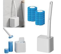 Ensemble brosse WC jetable et nettoyant - Fixation murale, parfum longue durée dans l'océan, le citron et la lavande (gris + 18 recharges) - Solution de nettoyage sans effort pour salle de bain