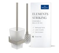Villeroy & Boch Ensemble brosse WC Elements Striking – verre dépoli, nickel brossé noir