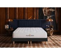Ensemble Buckingham 180 x 200 cm double sommier Noir 90x200 cm - 30cm - Mmoire de forme - Moelleux - Sommier Tapissier Noir