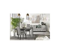 HOFFMAN - Ensemble Buffet 4P + Table de Repas à 4 Pieds - Altobuy Gris