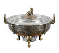 Ensemble Buffet Chafing Dish - Chafing Dish de 1,8 L en Acier Inoxydable avec Couvercle en Verre et Cadre en métal pour traiteurs, événements, fêtes et Mariages