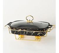 Ensemble Buffet de Plats à réchaud en marbre, élégant et rectangulaire, en céramique, pour Mariages, fêtes, banquets et événements Traiteur. Durable, élégant et Fonctionnel.
