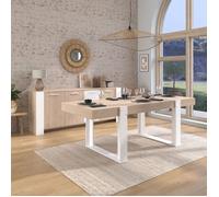 Parisot - Ensemble buffet et table rectangulaire LOFT - Style scandinave Chêne/Blanc