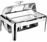 Ensemble Buffet Réchaud, Réchaud Isotherme 9 L, Réchaud Rectangulaire avec Plateau À Aliments Visible, Support pour Eau Et Combustible Supplémentaire pour Mariages, Fêtes, Banquet,1