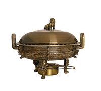 Ensemble buffet rond de 3 L, réchauds en acier inoxydable avec bacs à aliments, support de cuisinière, couvercle de casserole visible et support de combustible pour garder les alim