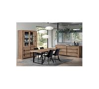 Ensemble Buffet + Vitrine + Table 170cm Aspect Bois - NILLA -